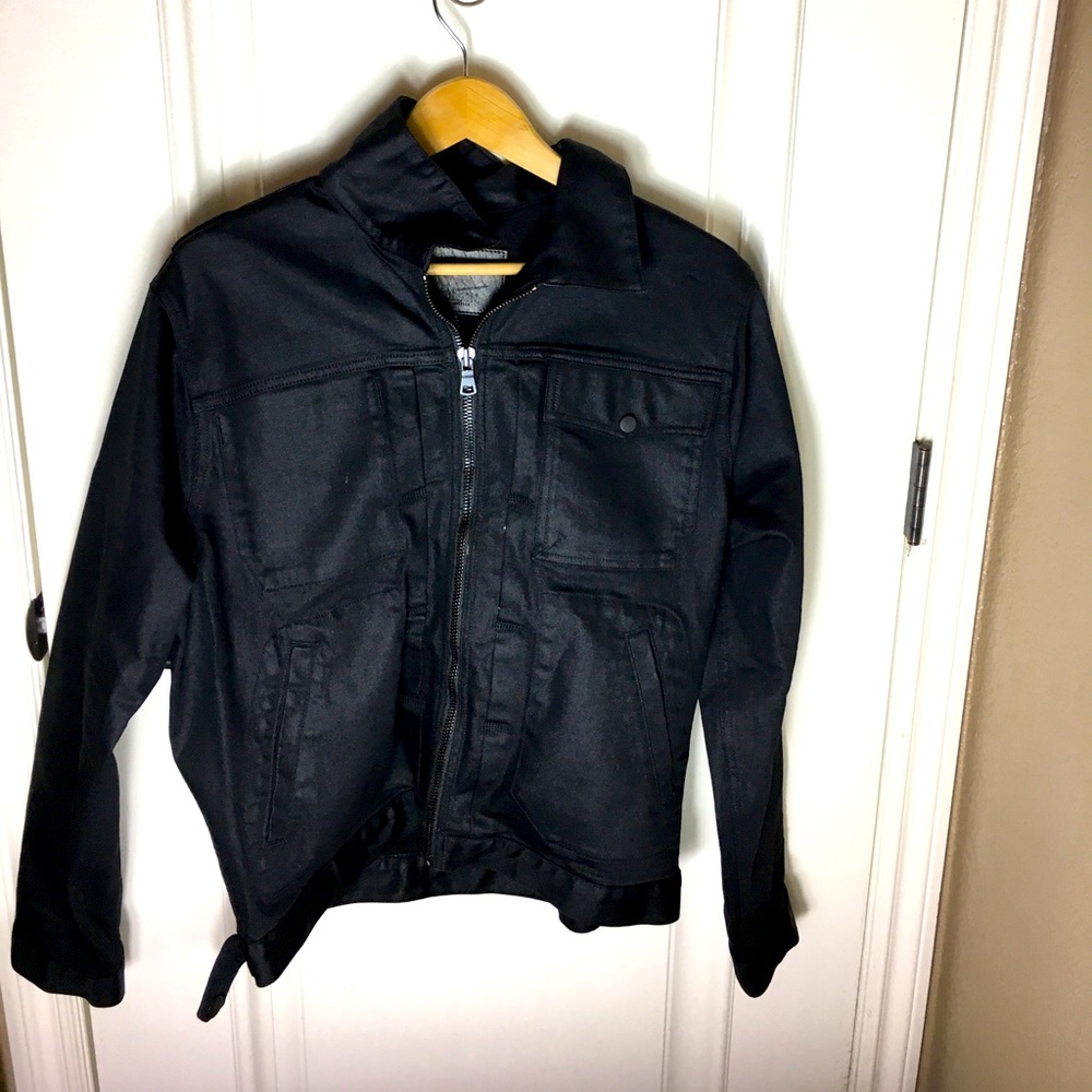 HUDSON JEANS MEN’S ZIP FRONT BLACK DENIM JACKET